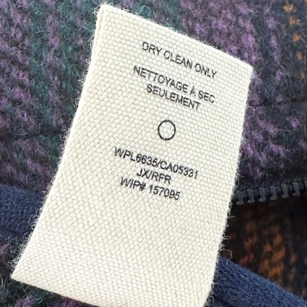 WOOLRICH Wool‎ Blend Full Zip Striped Blanket Coat • XXL • purple green orange